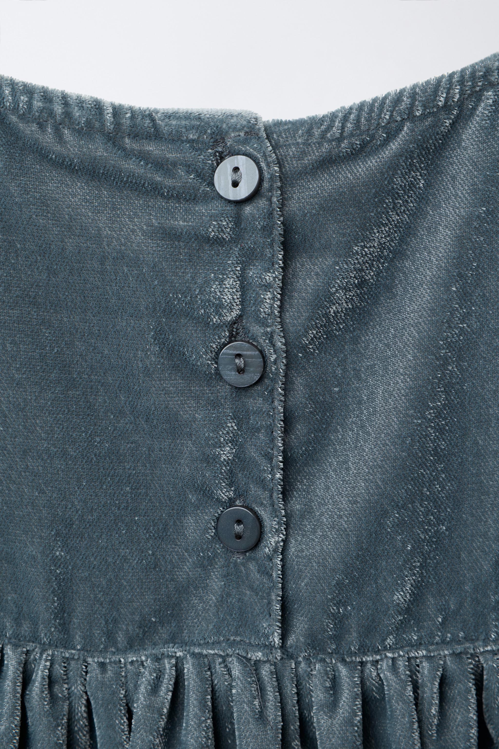 EMBROIDERED VELVET DRESS